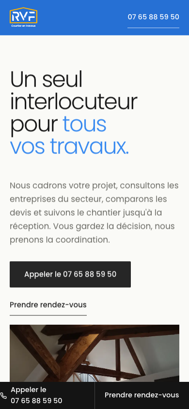 Capture réelle du site RVF sur téléphone
